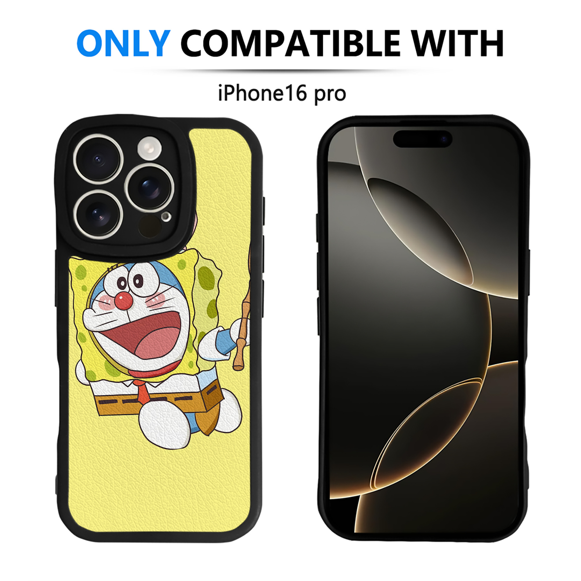 （画像用） ドラえもん Doraemon 【iPhone 16シリーズ対応】シリコンスマホケース（レザー調） 材質：シリコン